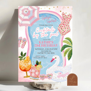 Whimsical Splish Splash Erwachsener Geburtstag Poo Einladung