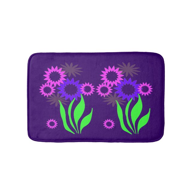 Whimsical Spring Flowers Bath Matts Badematte (Vorderseite)