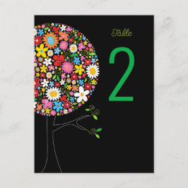 Whimsical Spring Flowers Pop Tree Tischnummer