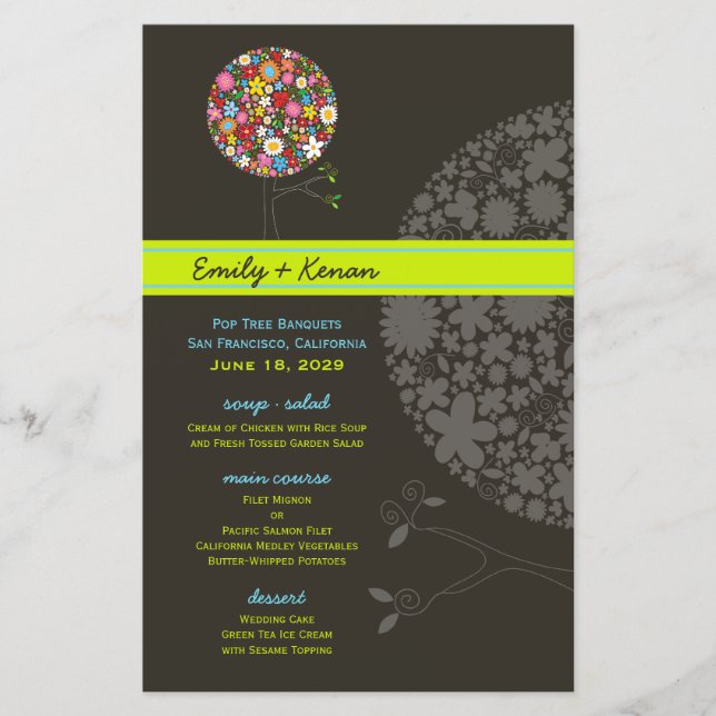 Whimsical Spring Flowers Pop Tree Wedding Party (Vorderseite)