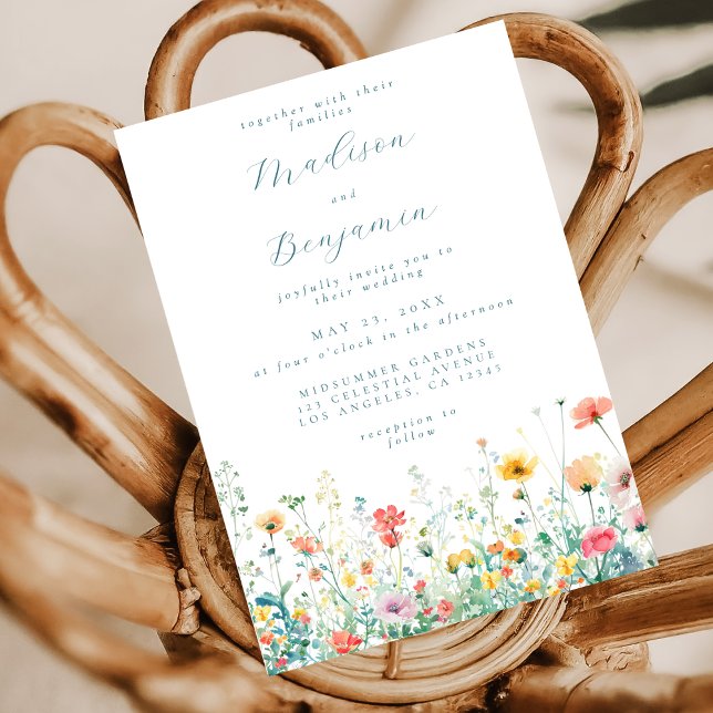 Whimsical Spring Wildblume Wedding Einladung (Von Creator hochgeladen)