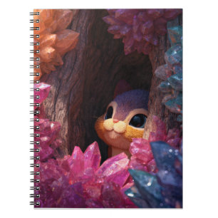 Whimsical Squirrel Rainbow Crystal Notebook Notizblock