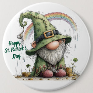 Whimsical St. Patrick's Day Gnom Button