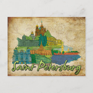 Whimsical St Petersburg Monumente Landschaft Postk Postkarte