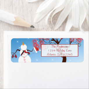 Whimsical Star Snowman Rücksendeadresse