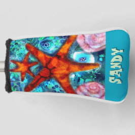Whimsical Starfish Seashells Beach Personalisiert Golf Headcover