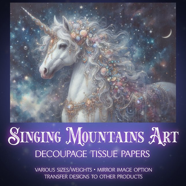 Whimsical Starlight Einhorn Decoupage  Seidenpapier (Von Creator hochgeladen)