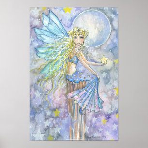 Whimsical Starry Fairy Art Poster