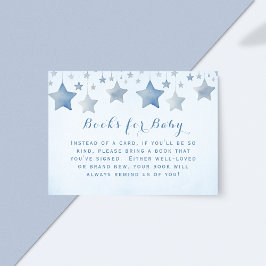 Whimsical Starry Night Books Blue Baby Dusche Begleitkarte