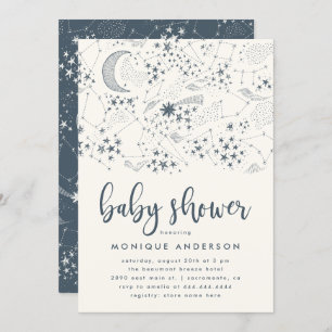 Whimsical Starry Night Constellation Baby Shower Einladung