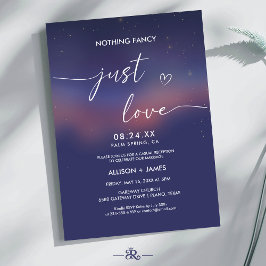 Whimsical Starry Night Script Modern Wedding Einladung