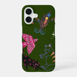 Whimsical Starry Night Waldtiere-Handyhülle - iPhone 16 Hülle