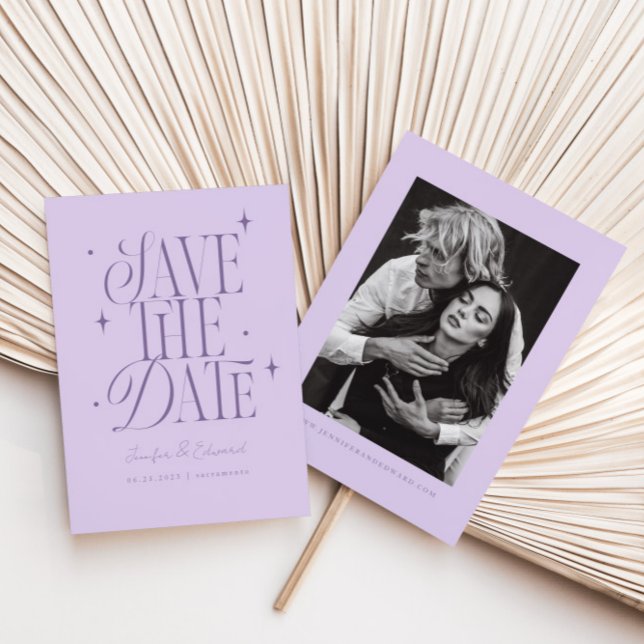 Whimsical Stars Lavender Save the Date (Von Creator hochgeladen)
