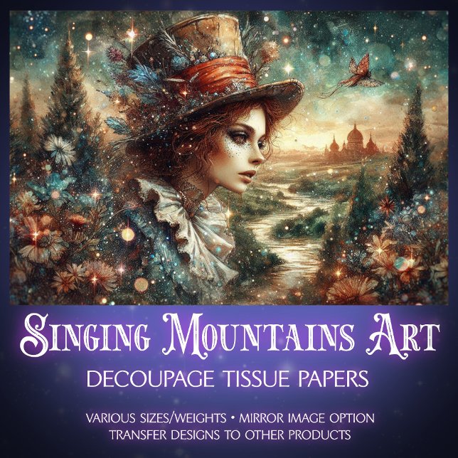 Whimsical Steampunk Alice In Wonderland Seidenpapier (Von Creator hochgeladen)