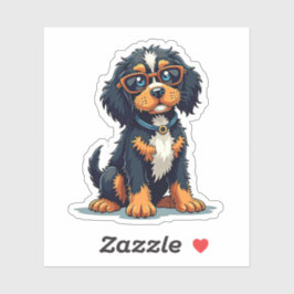 Whimsical Steampunk Cocker Spanel, Coole Brille, Aufkleber