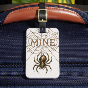 Whimsical Steampunk-Spinne & Netz - MEINS Gepäckanhänger