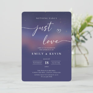 Whimsical Sternennacht Schrift Moderne Hochzeit Einladung