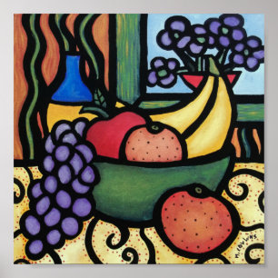 Whimsical Still Life Fruchtschale Poster