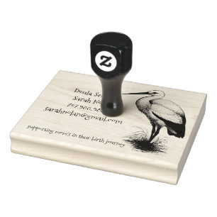 Whimsical Stork Doula Gummistempel
