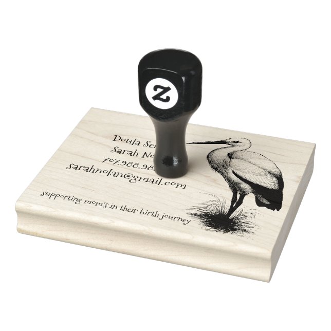 Whimsical Stork Doula Gummistempel (Stempel)
