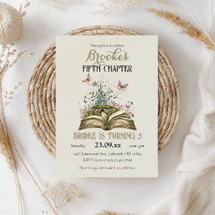 Whimsical Story Magic Book Themed Birthday Party Einladung