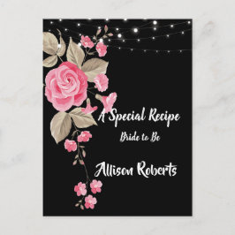 Whimsical String Lights Black Brautparty Postkarte