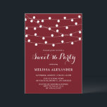 Whimsical String Lights Burgundy Sweet 16 Party Einladung<br><div class="desc">Diese elegante und skurrile,  süße 16-Party Einladung besticht durch weiße Hängelampen auf bordeauxrotem Hintergrund. Personalisieren Sie diese,  indem Sie Ihre Daten hinzufügen. Dieses burgundische 16 . Geburtstag lädt zu Geburtstagsfeiern im Freien ein.</div>