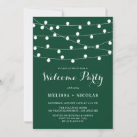 Whimsical String Lights Emerald Welcome Party