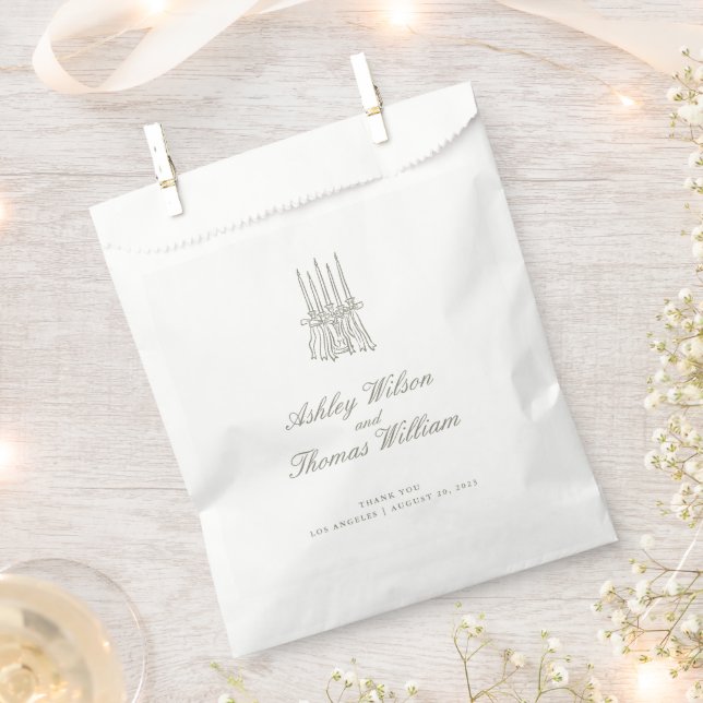 Whimsical Stripe Green Wedding Geschenktütchen (Ausgeschnitten)