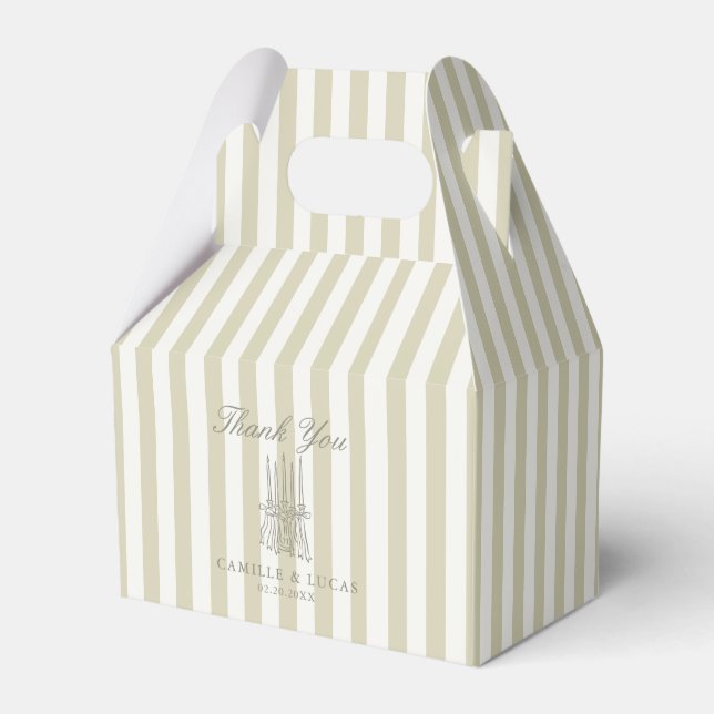 Whimsical Stripe Grüne Hochzeit  Geschenkschachtel (Vorderseite)