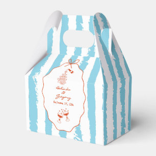 Whimsical Stripes Handgeschriebene Bemalte Hochzei Geschenkschachtel
