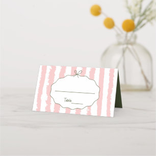 Whimsical Stripes Handgeschriebene Bemalte Hochzei Platzkarte