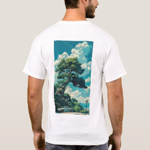 Whimsical Studio Ghibli Inspiriert Baum und Sparro T-Shirt
