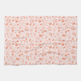 Whimsical Style Tee Party Doodle Geschirrtuch