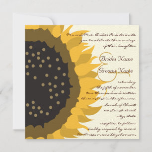 Whimsical Sunflower Hochzeits-Einladung Elfenbein Einladung