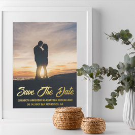 Whimsical Sunset Foto Wedding Save the Date Folieneinladung
