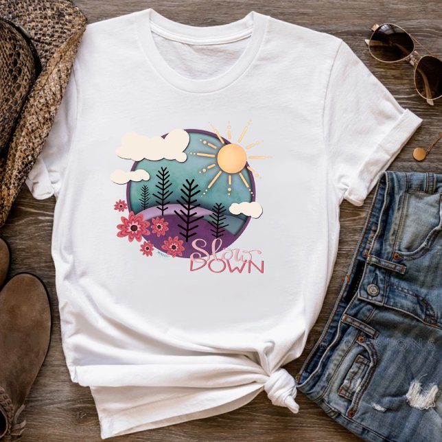 Whimsical Sunset Langsamer Spaß Inspirivity Hübsch T-Shirt (Von Creator hochgeladen)
