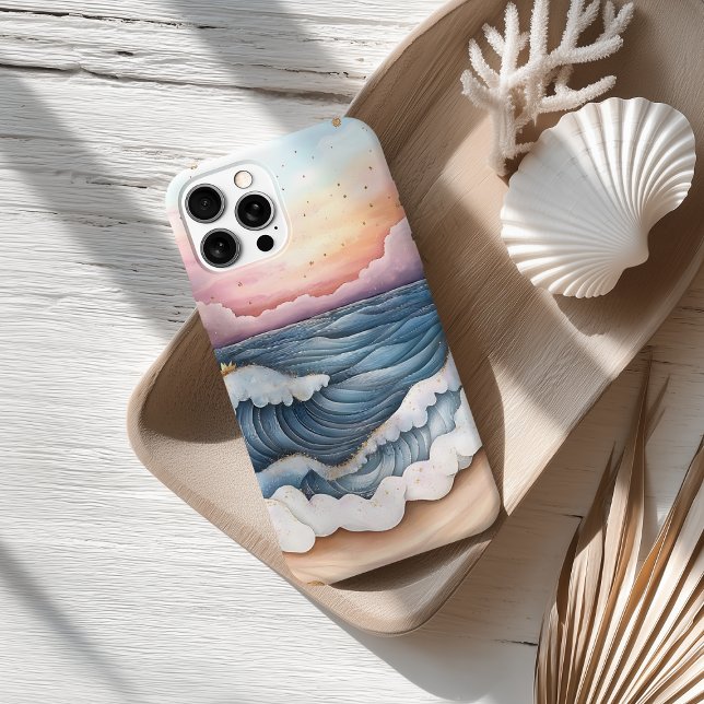 Whimsical Sunset Ocean Waves und Beach Scene Case-Mate iPhone Hülle (Von Creator hochgeladen)