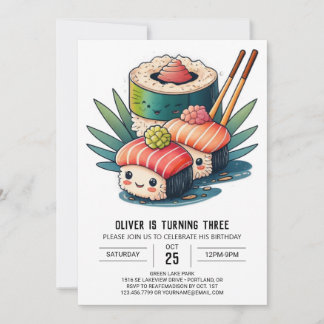 Whimsical Sushi Night Geburtstag Einladung