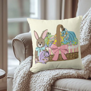 Whimsical süße Fantasy-Drachen-Osterkorb Kissen