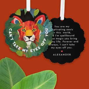 Whimsical süßer orange Tiger Dschungel Liebe Ornament Karte