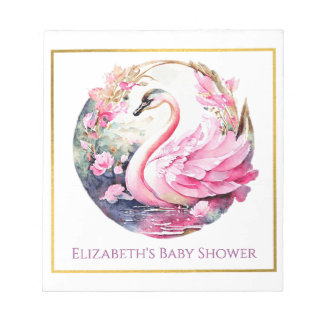 Whimsical Swan Baby Shooting Notepad Notizblock