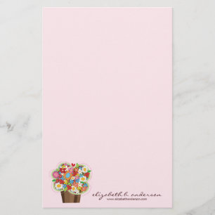 Whimsical Sweet Cupcake Frühlingsblumen Blumenchic Briefpapier