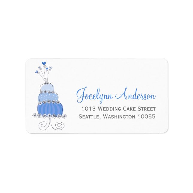 Whimsical Sweet Wedding Cake Custom Address Labels Adressaufkleber (Vorne)