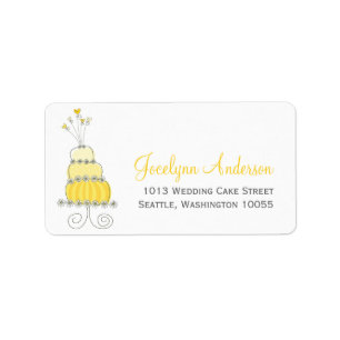Whimsical Sweet Wedding Cake Custom Address Labels Adressaufkleber