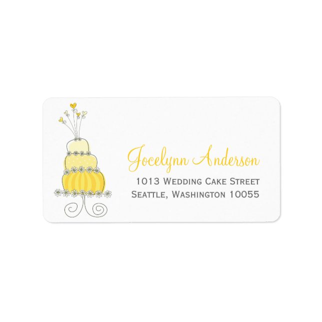 Whimsical Sweet Wedding Cake Custom Address Labels Adressaufkleber (Vorne)