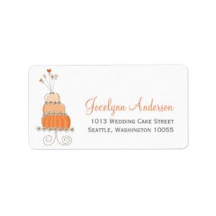 Whimsical Sweet Wedding Cake Custom Address Labels Adressaufkleber