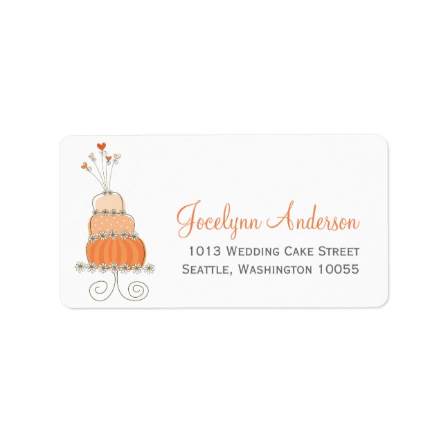 Whimsical Sweet Wedding Cake Custom Address Labels Adressaufkleber (Vorne)