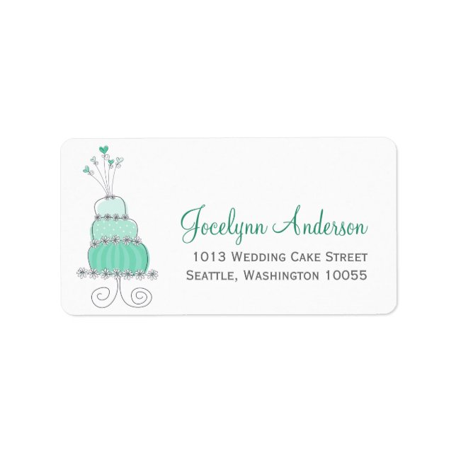 Whimsical Sweet Wedding Cake Custom Address Labels Adressaufkleber (Vorne)