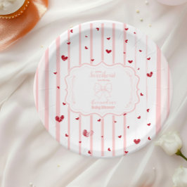 Whimsical Sweetheart Valentine's Day Babydusche Pappteller